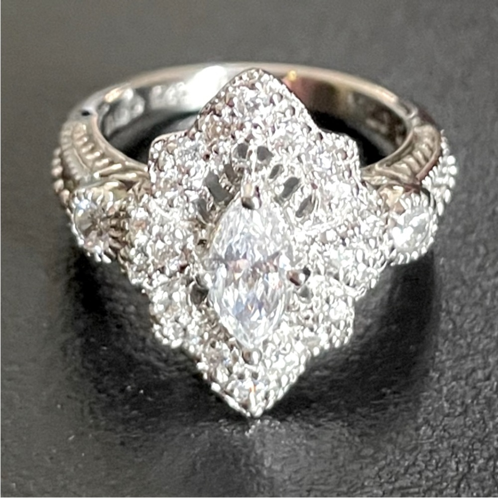 Solid Silver And Cz Ring Nwot - image 2